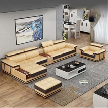 Elegant Living Room Sofas - MINGDIBAO Italian Genuine Leather Sectional ... - £3,234.01 GBP+
