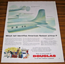 1954 Print Ad Douglas Airliner Airplanes DC-7, DC-4E, Skyrocket - $15.26