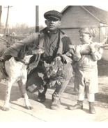 1928 Quail And Rabbit Hunting Photograph Father Son And Dog - $29.70