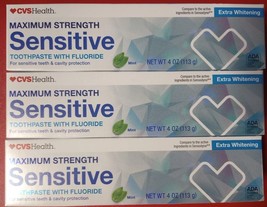 3 pack Maximum Strength Sensitive Fluoride Toothpastes /Mint + 4 Toothbrushes - £7.24 GBP