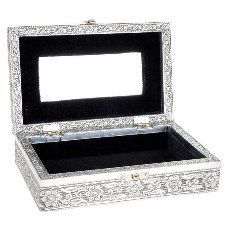 Silver Metal Tree of Life Box - Jewelry Boxes