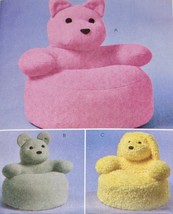 McCall&#39;s Craft PATTERN M5289 TODDLERS ANIMAL CHAIRS Kitten~Bear~Puppy UN... - $14.89
