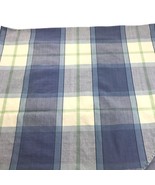 Vintage Pfaltzgraff Circle Fabric Tablecloth 63&quot; Blue Green Plaid Spring... - £19.66 GBP