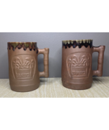 Two Ceramic Jamaica Collector Mugs 5&quot; Brown Palm Trees - £7.47 GBP
