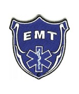 EMT SHIELD 3&quot; x 3&quot; iron on patch (1335) Medical Star of Life (D26) - £4.98 GBP