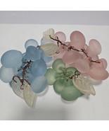 Vtg Czech Quartz Glass Fruit  clusters mcm Lot Of 3 Blue Green Pink - $38.61