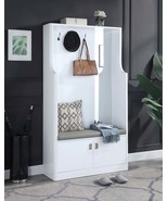 Buck II White Gloss Hall Tree | Entryway Storage &amp; Seating - $13,104.91 MXN