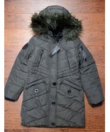 Diesel Kids Girl&#39;s Junior Faux Fur Olive Insulated Parka Coat Winter Jac... - €42,63 EUR