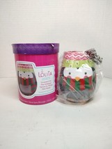 Lolita Dressed For the Holidays Stemless Wine Glass Hand Painted Christmas 20oz - £13.29 GBP