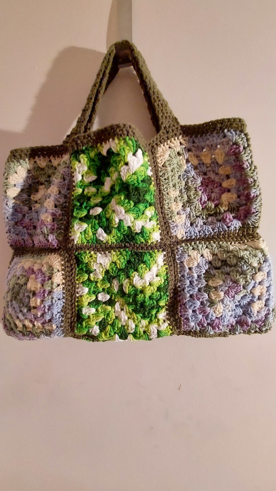 Green Goddess Hand  Bag Tote, 20 inches wide, 14 inches deep, unlined - $15.00