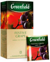 Greenfield BLACK TEA FESTIVE GRAPE Sealed BOX 25 US Seller Import - $6.92
