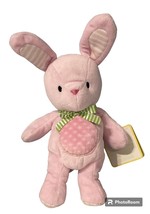 Carters Just One Year 8” Pink Bunny Rabbit Polka Dot Belly Green Bow Plush - $98.99