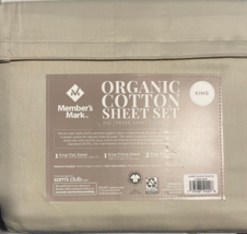 Members Mark King  Organic Cotton Sheet Set 300-Thread-Cotton Count 4 Pi... - $826.00 MXN