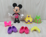 Disney Minnie Mouse Bowtique Dress Up Snap Clip On clothes bow shoes set... - $9.35