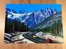 Vintage Postcard, Rogers Pass, Highway and Vintage Cars, British Columbia Canada - £3.73 GBP