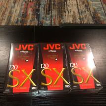 Lot of 3 Tapes JVC T-120 SX High Performance VHS SX 120 Blank Tape NEW S... - £13.23 GBP