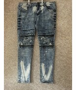 Jewel House Men’s Distressed Paint Splatter Slim Denim Biker Jeans Size ... - $748.67 MXN