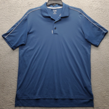 Adidas Golf Performance Polo Shirt Men&#39;s XL Blue High Low Slit Collared ... - $21.44
