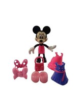 Disney Minnie Mouse Bowtique Dress Up Doll Super Styles Minnie Snap &#39;n P... - $13.76