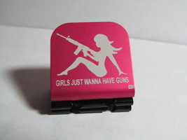 Girls Just Wanna Have Guns Laser Etched Aluminum Hat Clip Brim-it - £9.58 GBP