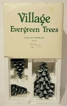 Dept 56 Village Evergreen Trees Cold Cast Porcelain Set of 3 5205-1 Christmas  - £15.84 GBP