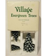 Dept 56 Village Evergreen Trees Cold Cast Porcelain Set of 3 5205-1 Chri... - £15.72 GBP