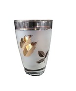 Vintage Libbey Gold Leaf Foliage  Frosted Tumbler Glass MCM - £6.16 GBP