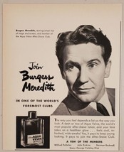 1950 Print Ad Aqua Velva After Shave Lotion Actor Burgess Meredith - $10.78