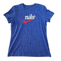 Nike Sportswear Womens Blue Varsity Short Sleeve Logo T-Shirt, Size Medium - £9.56 GBP