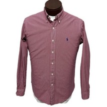 Ralph Lauren Shirt Button Up Custom Fit Long Sleeve Red Check Pony Logo ... - $18.97