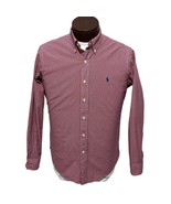 Ralph Lauren Shirt Button Up Custom Fit Long Sleeve Red Check Pony Logo ... - £15.12 GBP