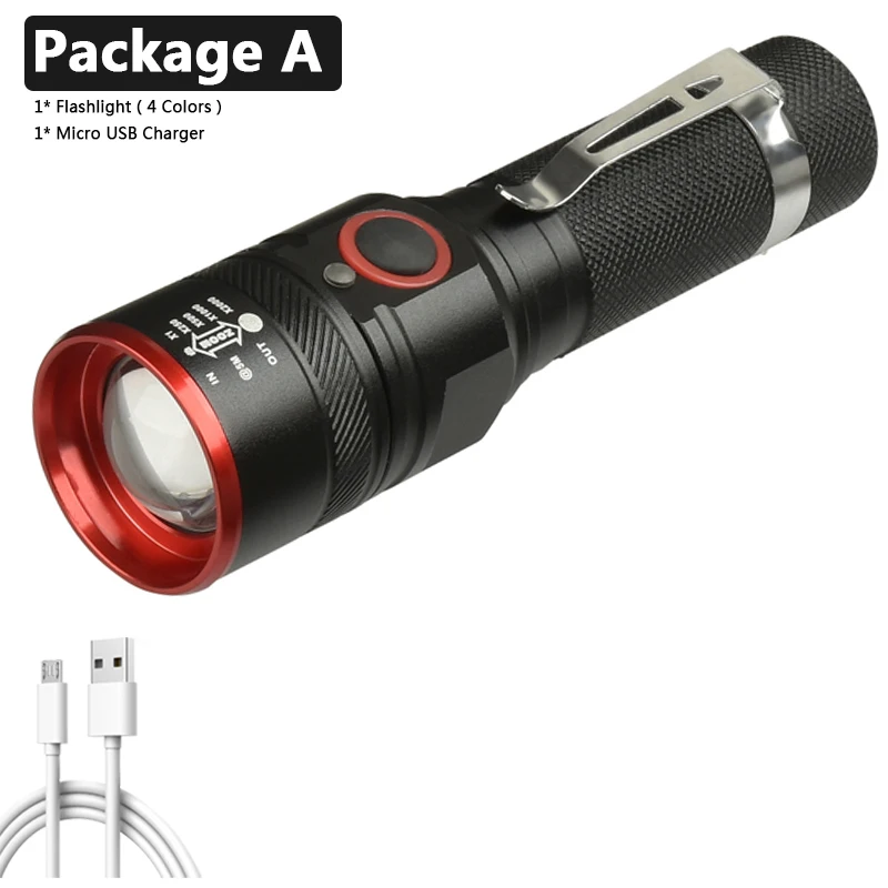 Bike Light Led Flashlight XM-L T6 USB Rechargeable 18650 Battery Torch 3000lm Al - $61.20