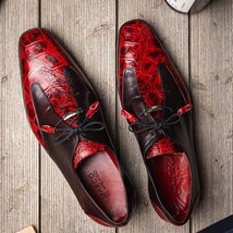 Anzio Genuine Alligator and Classic Calfskin Dress Shoes BlackCherry image 12