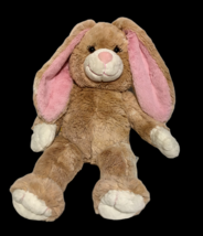 Build A Bear Easter Bunny Rabbit Brown Plush Stuffed Pink Floppy Ears Eyelashes - £19.27 GBP