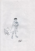 Dave Bullock SIGNED Original Superman Art Sketch ~ Superboy &amp; Krypto / DC Comics - $98.99