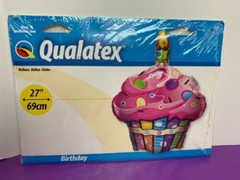 Birthday Cupcake 27" Balloon Pink Orange Blue Purple Foil Helium NEW - $9.89