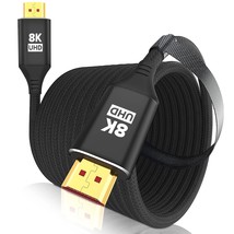 8K Hdmi 2.1 Cable 30Ft, 48Gbps Ultra High Speed Black Braided Hdmi Cord - Get 4K - $40.99