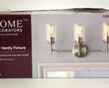 Home Decorators Ayelen 22 in. 3-Light Bathroom Vanity Light in Brushed N... - £29.64 GBP