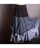 Dark Gray Ombre Victorian Goth Steampunk Gypsy Bustle Petticoat Long Ski... - $49.99