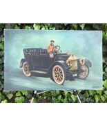 VIOLET PARKHURST Original LOUIS CHEVROLET 1911 RACE CAR AT INDY OIL ON C... - $2,475.00