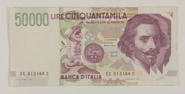 1995 Italie 50000 Lire &quot; Gian Lorenzo Bernini &quot; Extra Fin (XF) Pick#116b - $71.76 CAD