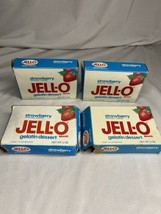 Vintage Lot Of 4 Empty 6 OZ Strawberry Jello Gelatin Dessert Boxes - £23.60 GBP