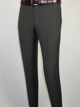 Men Suit BERLUSCONI Italian Wool 180's Pin Stripe One Button Peak UGS95-03 Gray image 9