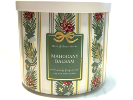 Mahogany Balsam Bath &amp; Body Works 3 Wick Candle 14.5 Oz New - $24.26