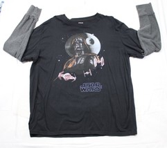 Star Wars Darth Vader Mens Long Sleeve Graphic T-Shirt 2X Raglan Style B... - $11.65