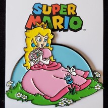 Nintendo  • Super Mario Bros. • Princess Peach Floral Enamel Pin Lapel B... - £12.49 GBP