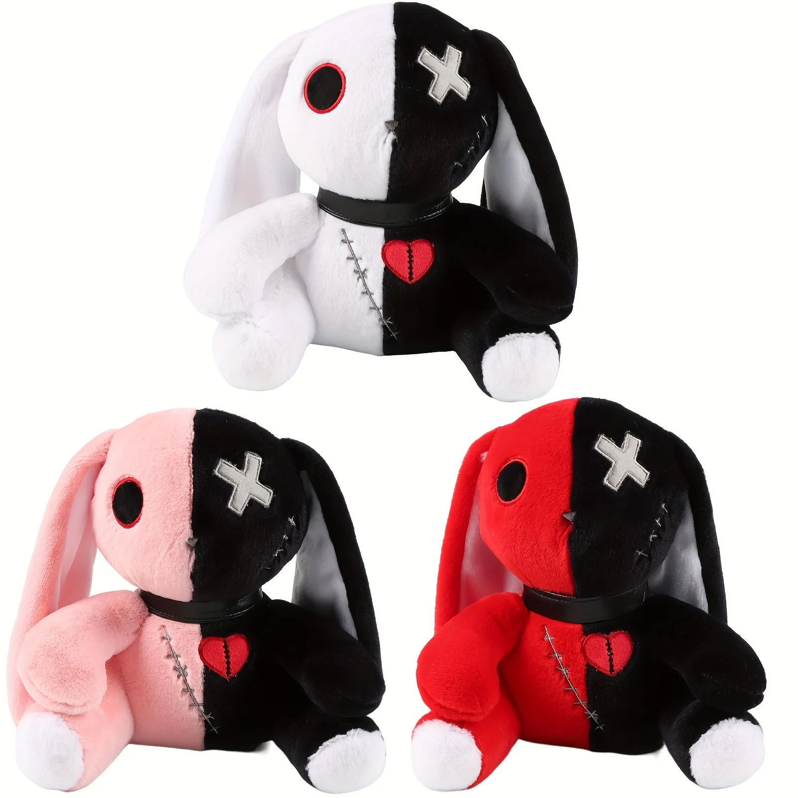 25cm/9.84in Creepy Gothic Bunny Plush, Spooky Bunny Stuffed Animal Cute Horror - £17.23 GBP+