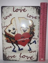 Valentine Anthropomorphic Sandwich Vintage Style Tin Sign Decor Valentine’s Day - £13.44 GBP