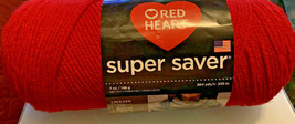 Cherry Red yarn Red Heart 4 ply worsted Coats Clark acrylic - £7.81 GBP