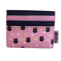 Loungefly Sailor Moon Luna Cat Card Holder Wallet Funko Pink Durable Travel - $16.78